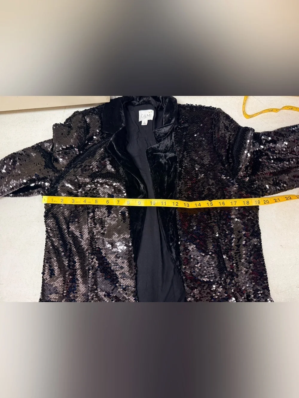 Cami NYC The Lennon‎ Sequin Blazer in Black-Size Large